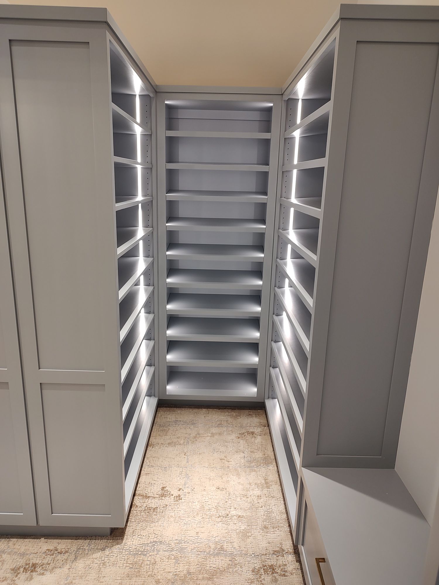 custom built open wardrobe storage